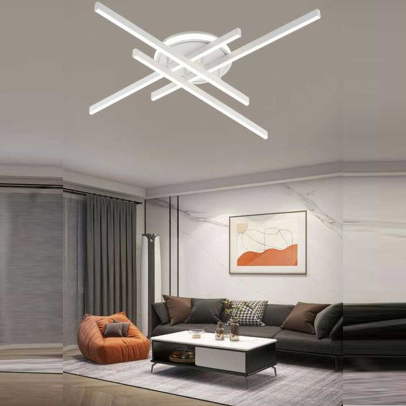 Image of Plafoniera moderna a led 45 watt lampada bianca da soffitto lampadario in metallo luce naturale 4000k