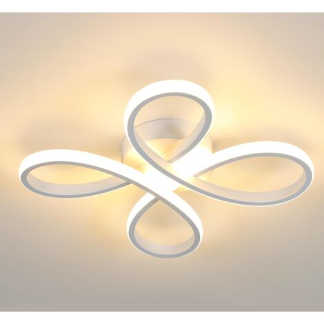 Plafoniera moderna a LED, lampada da soffitto 30W 3400LM, plafoniera a forma di fiore per corridoio, balcone, camera da letto, soggiorno, sala da pranzo, luce calda 3000K, 30 cm, bianco [Classe di eff