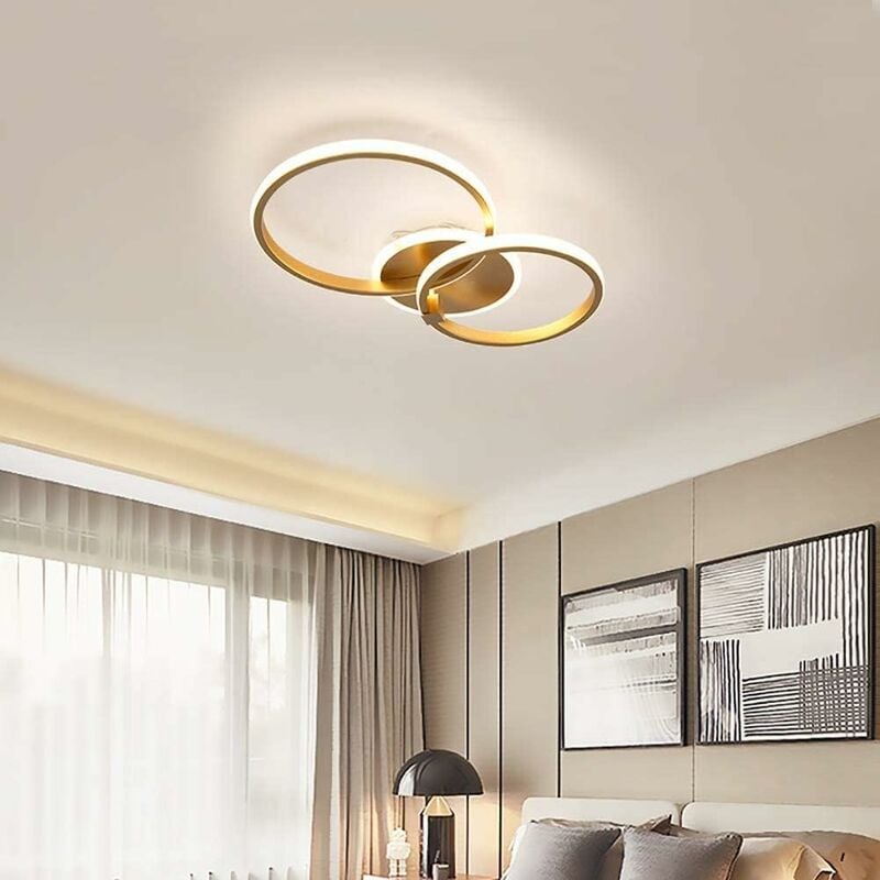 Image of Plafoniera moderna a led, lampada da soffitto rotonda 42W 3500LM, lampadario a led in alluminio e plafoniera in acrilico per soggiorno, camera da