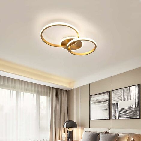 Plafoniera led 22w intrecciato infinito oro lampada da soffitto