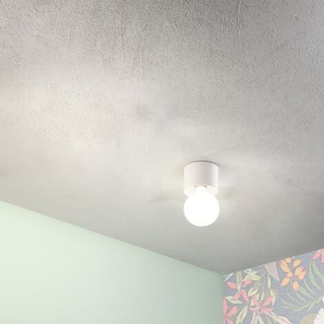Plafoniera moderna alluminio Bianco - BOW E27 lampadina a vista 12x9 cm