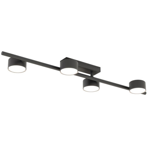 Plafoniera Moderna Apollo Acciaio Nero 4 Luci Gx53 Ip20