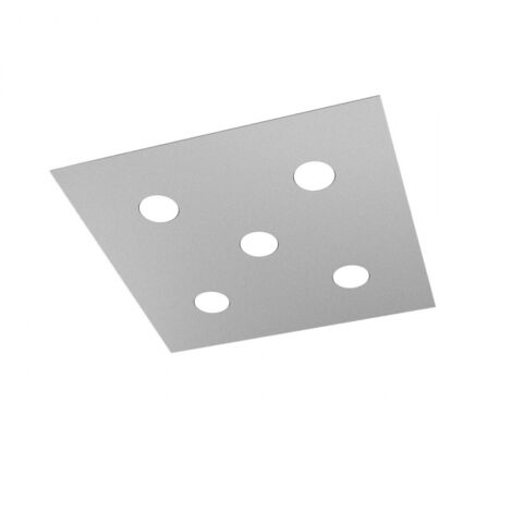 Plafoniera Moderna Area Metallo Grigio 5 Luci Gx53