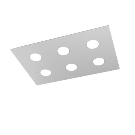Plafoniera Moderna Area Metallo Grigio 6 Luci Gx53