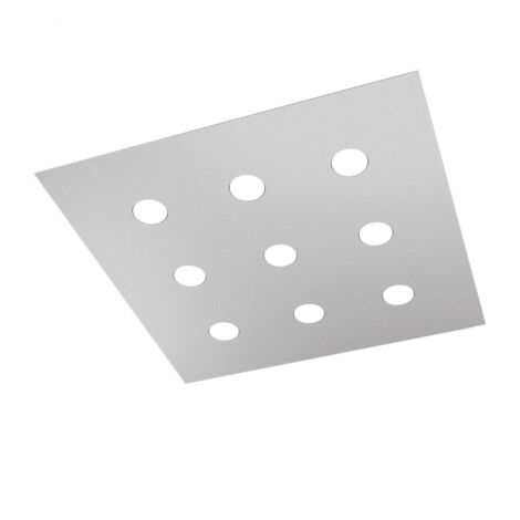 Plafoniera Moderna Area Metallo Grigio Metallo 9 Luci Gx53