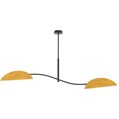 Plafoniera Moderna Ares Acciaio Nero Arancione 2 Luci E14 Ip20