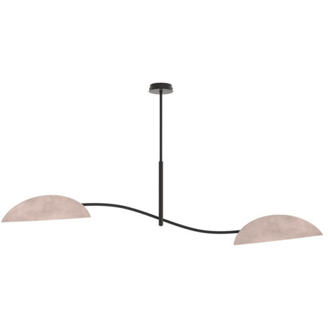 Plafoniera Moderna Ares Acciaio Nero Grigio 2 Luci E14 Ip20
