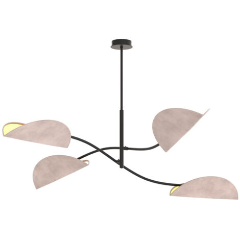 Plafoniera Moderna Ares Acciaio Nero Grigio 4 Luci E14 Ip20