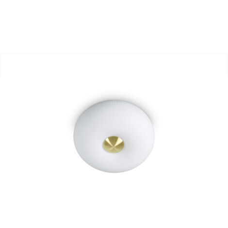 Plafoniera Moderna Arizona Vetro Bianco 2 Luci Gx53 9W 3000K Luce Calda