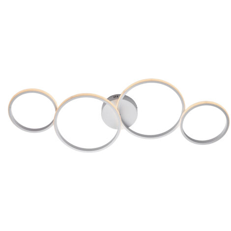 Plafoniera Moderna Atena Alluminio Bianco Led Integrato 48 W Cct E Telecomano