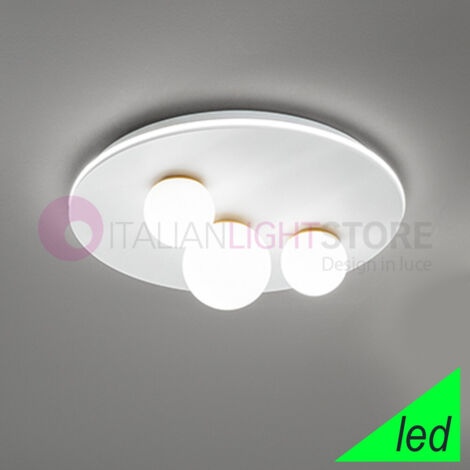 Plafoniera Moderna Ball Metallo Bianco Acrilico Led 48W 3000K