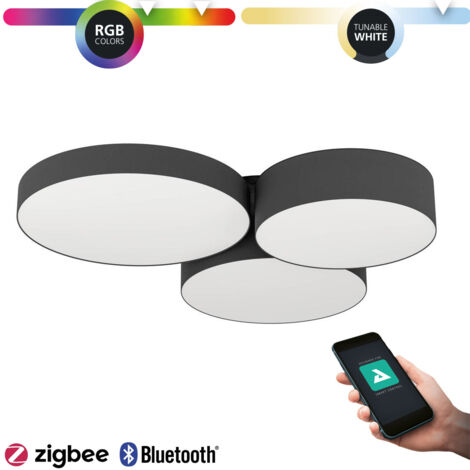 Plafoniera Moderna Barbano-Z Acciaio Nero 3 Luci Led Integrato 7,5W