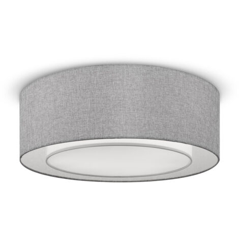 Plafoniera Moderna Bergamo In Metallo Cromo 3 Luci Diffusore In Tessuto