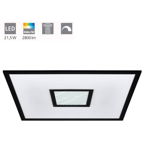 Plafoniera Moderna Bordonara Alluminio Nero Luce Led Integrato 21,5W