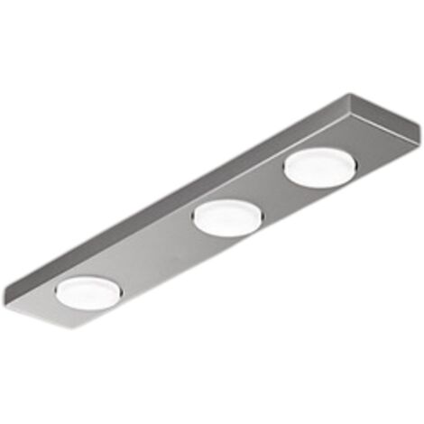 Plafoniera Moderna Bottone Metallo Alluminio Opaco 3 Luci Gx53 Ip20