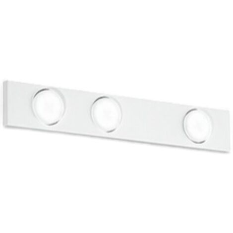 Plafoniera Moderna Bottone Metallo Bianco Opaco 3 Luci Gx53 Ip20