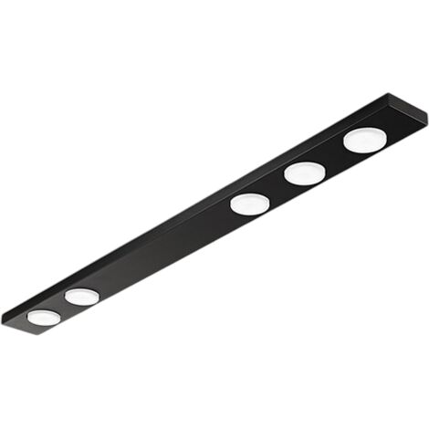 Plafoniera Moderna Bottone Metallo Nero Opaco 5 Luci Gx53 Ip20