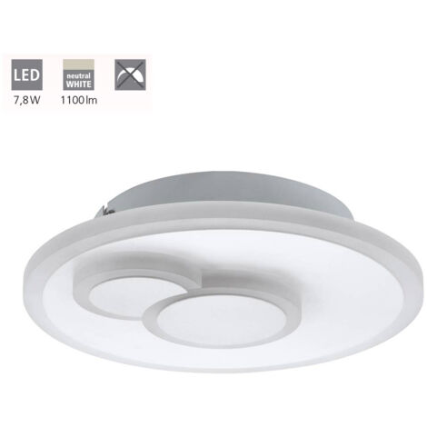 Plafoniera Moderna Cadegal Acciaio Bianco Luce Led Integrato 7,8W Ip20