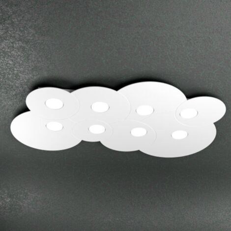 Plafoniera Moderna Cloud Metallo Bianco 8 Luci Gx53