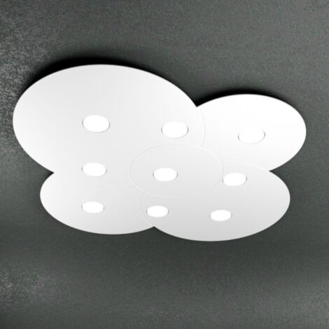 Plafoniera Moderna Cloud Metallo Bianco 9 Luci Gx53