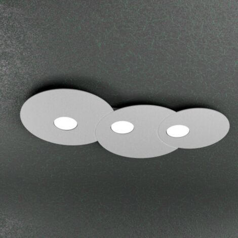 Plafoniera Moderna Cloud Metallo Grigio 3 Luci Gx53
