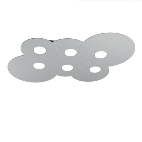 Plafoniera Moderna Cloud Metallo Grigio 6 Luci Gx53