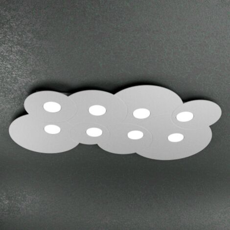 Plafoniera Moderna Cloud Metallo Grigio 8 Luci Gx53