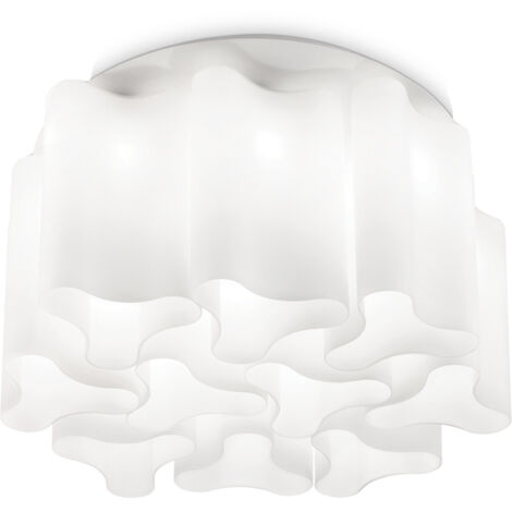 Plafoniera Moderna Compo Metallo Bianco 10 Luci E27