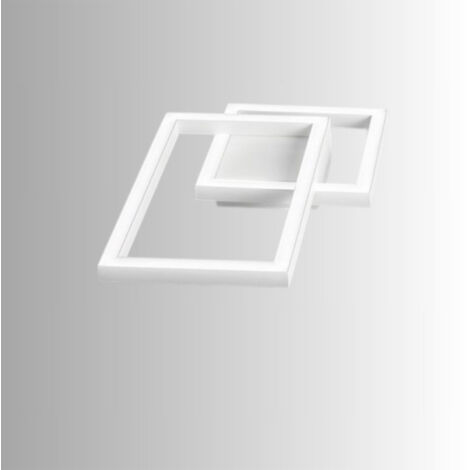 Plafoniera Moderna Cross Alluminio Bianco Opaco Led 20W Dimmerabile Ip20