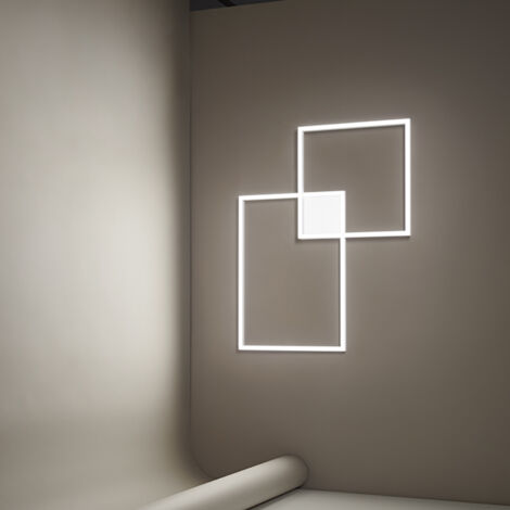 Plafoniera Moderna Cross Alluminio Bianco Opaco Led 64W Dimmerabile Ip20