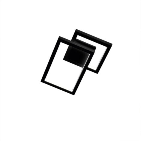 Plafoniera Moderna Cross Alluminio Nero Opaco Led 20W Dimmerabile Ip20