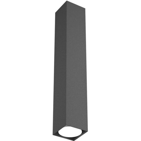 Plafoniera Moderna Cubica Plate Metallo Grigio Antracite 1 Luce Gx53