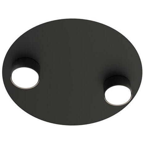 Plafoniera Moderna Dioniso Acciaio Nero 2 Luci Gx53 Ip20