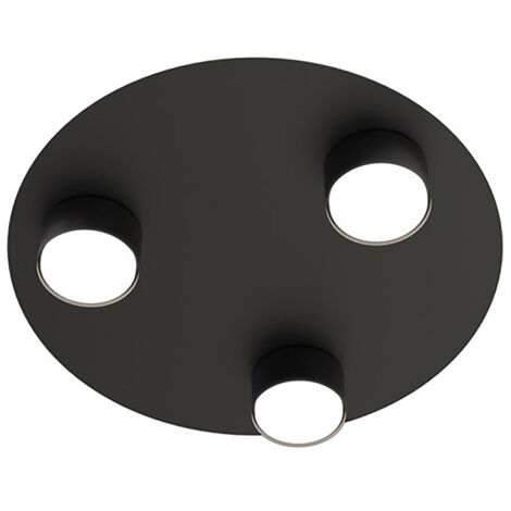 Plafoniera Moderna Dioniso Acciaio Nero 3 Luci Gx53 Ip20