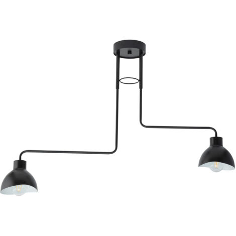 Plafoniera moderna doppia nera loft Holi 2xE27 Sigma