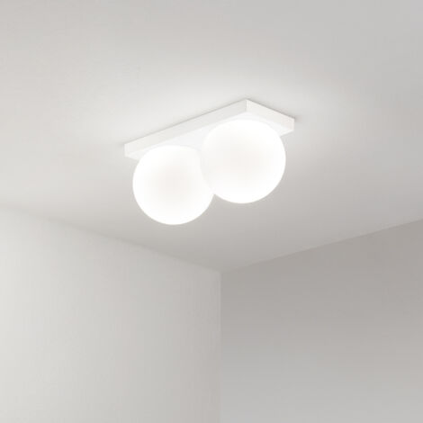Plafoniera Moderna Dot Metallo Bianco Opaco Led 16W Ip40