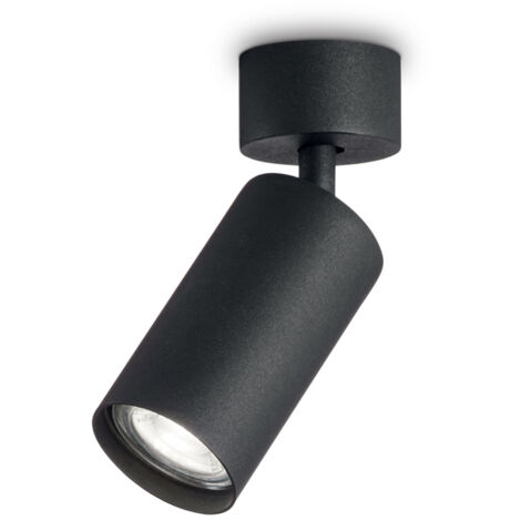 Plafoniera Moderna Dynamite Metallo Nero 1 Luce Gu10 7W 3000K Luce Calda