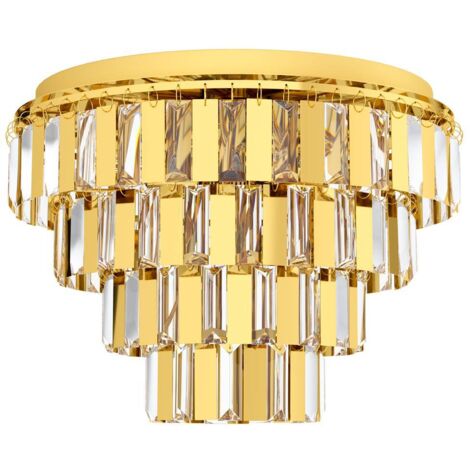 Plafoniera Moderna Erseka Acciaio Ottone 7 Luci E14