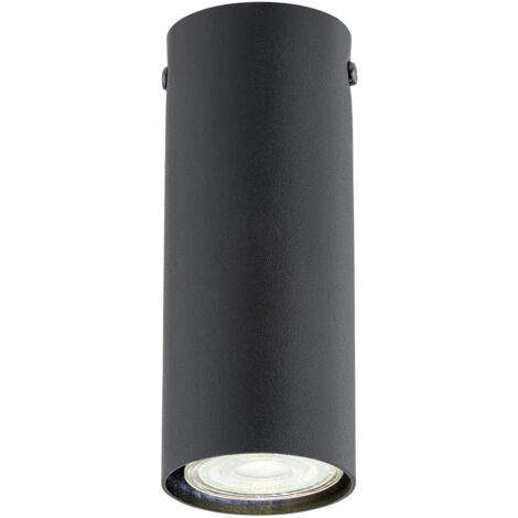 Plafoniera Moderna Faretto Marduk 1 Luce Acciaio Nero 15 Cm