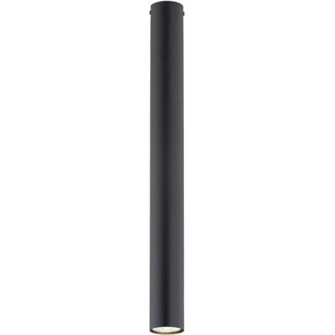 Plafoniera Moderna Faretto Marduk 1 Luce Acciaio Nero 60 Cm