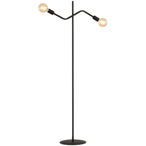 Plafoniera Moderna Febe Acciaio Nero 2 Luci E27 Ip20