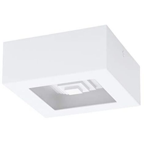 Plafoniera Moderna Ferreros Acciaio Bianco 1 Luce Led Integrato 6,3W