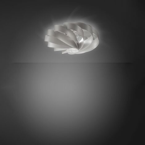 Plafoniera Moderna Flat Polilux ® Argento 1 Luce E27 D60Cm