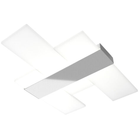 Plafoniera Moderna Flight Metallo Grigio Diffusore Acrilcico Sat. Bianco Led 40W