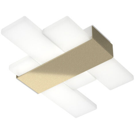 Plafoniera Moderna Flight Metallo Oro Diffusore Acrilcico Sat. Bianco Led 16W