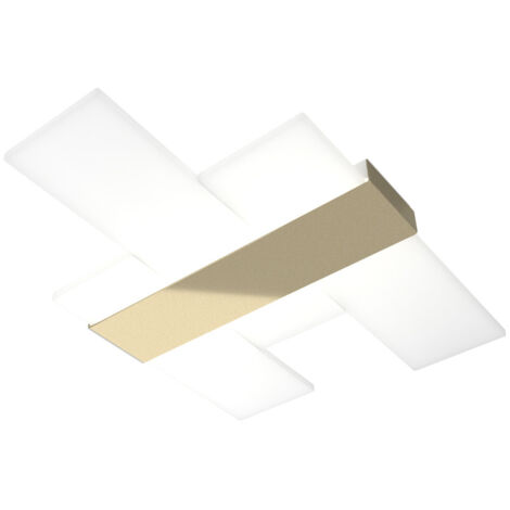 Plafoniera Moderna Flight Metallo Oro Diffusore Acrilcico Sat. Bianco Led 40W