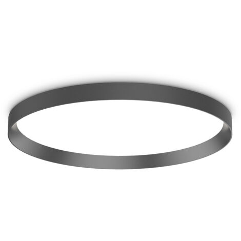 Plafoniera Moderna Fly Alluminio-Materie Plastiche Nero Led 53W 3000K D60Cm