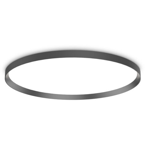 Plafoniera Moderna Fly Alluminio-Materie Plastiche Nero Led 65W 3000K D90Cm