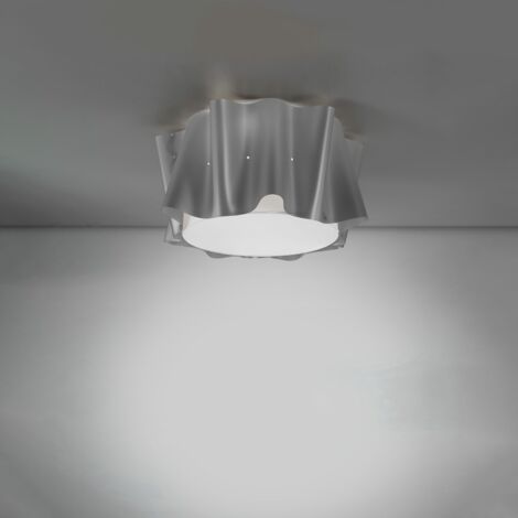 Plafoniera Moderna Folio Polilux ® Argento 1 Luce E27