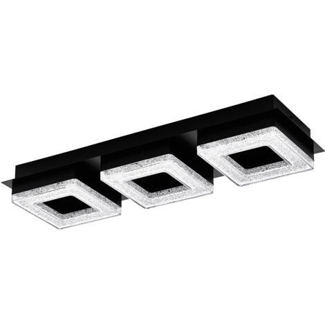 Plafoniera Moderna Fradelo 1 Acciaio Nero 3 Luci Led Integrato 3,5W